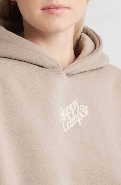 Happy Camp3r Puff Series Core Logo Cotton Blend Hoodie In Brown