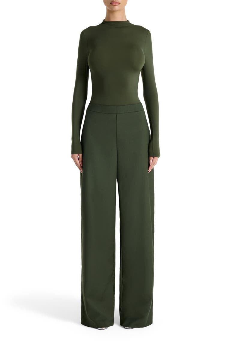 High Waist Wide Leg Pants, Alternate, color, OLIVE
