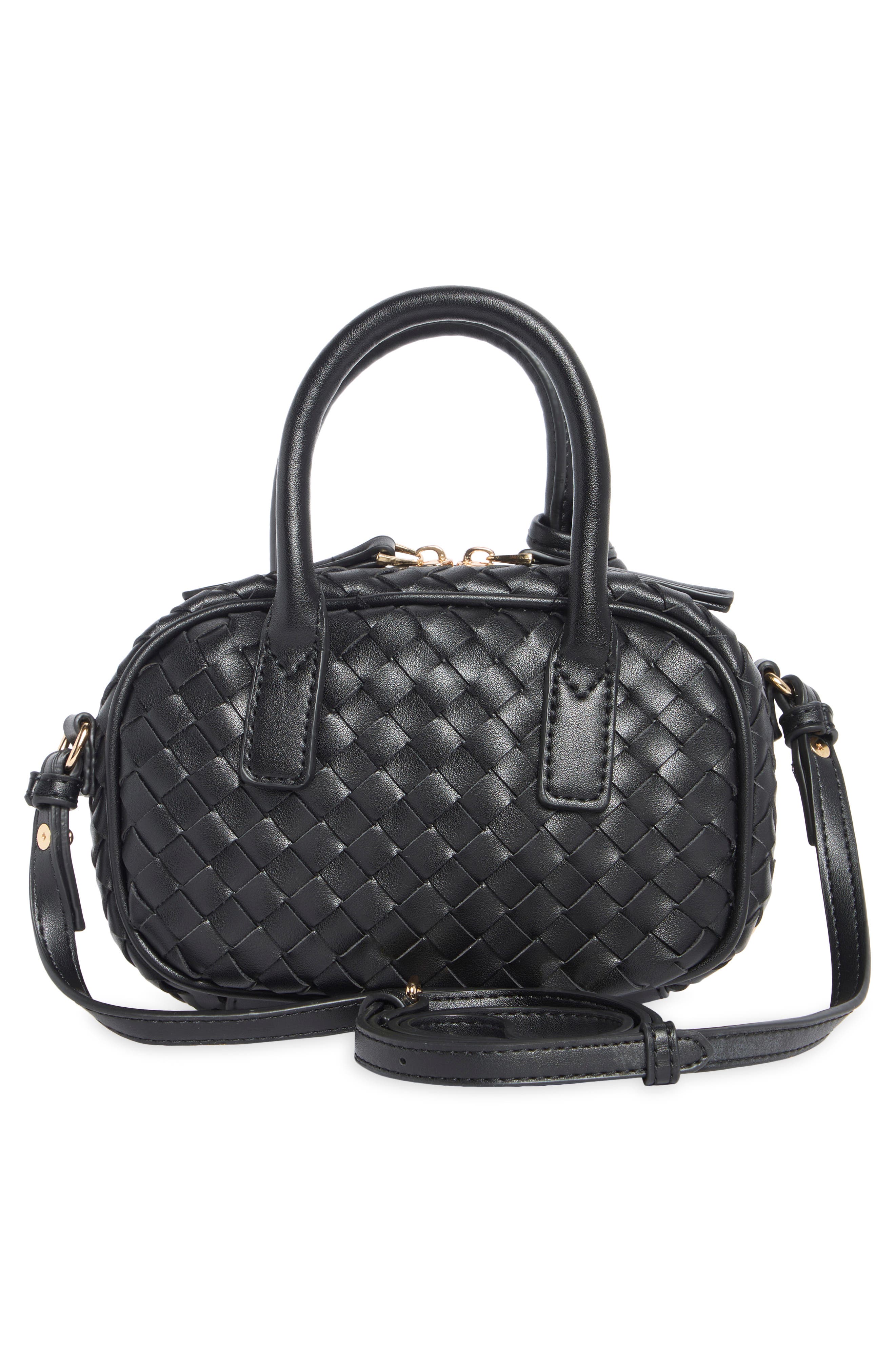 URBAN EXPRESSIONS HANDBAGS Woven Crossbody Bag, Alternate, color, Black