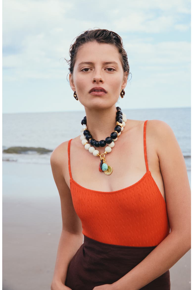 Blanca Bead & Charm Necklace, Alternate, color, CREAM MULTI