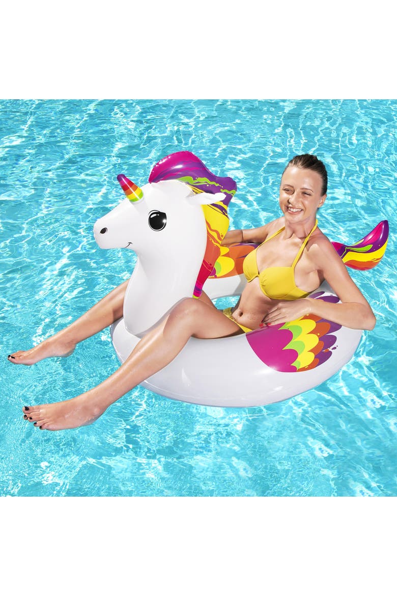 100% Fantasy Unicorn Swim Tube, Alternate, color, Multicolored