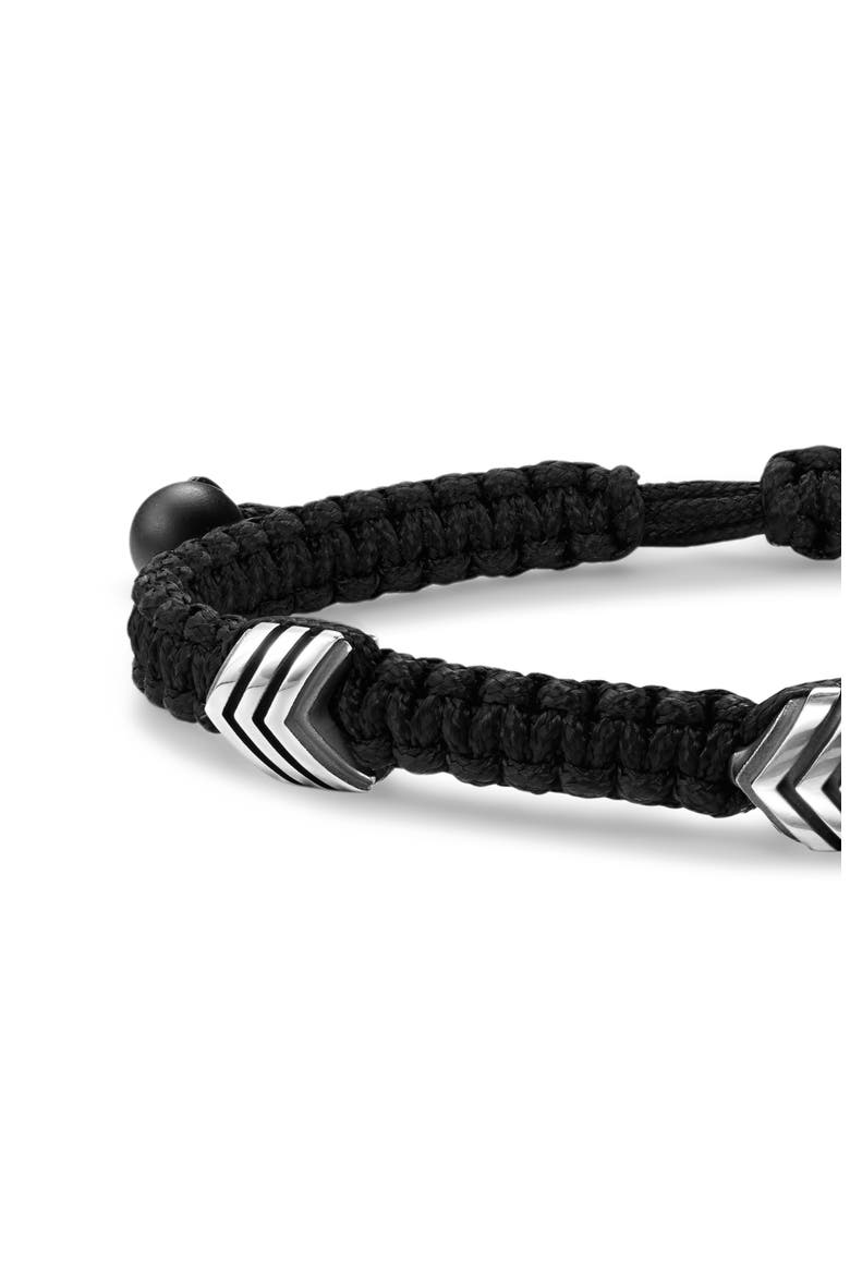 Men's Chevron Woven Station Bracelet, Alternate, color, BLACK/ SILVER
