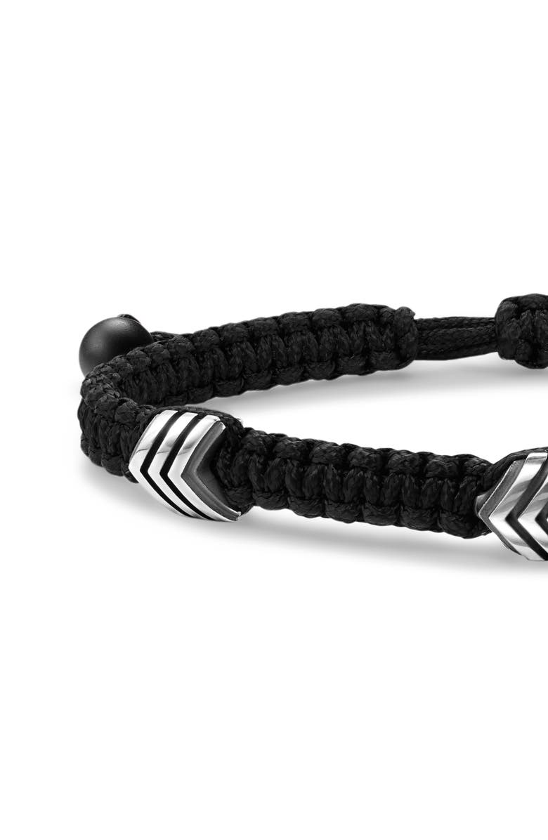 David Yurman Men's Chevron Woven Station Bracelet, Alternate, color, Black/ Silver