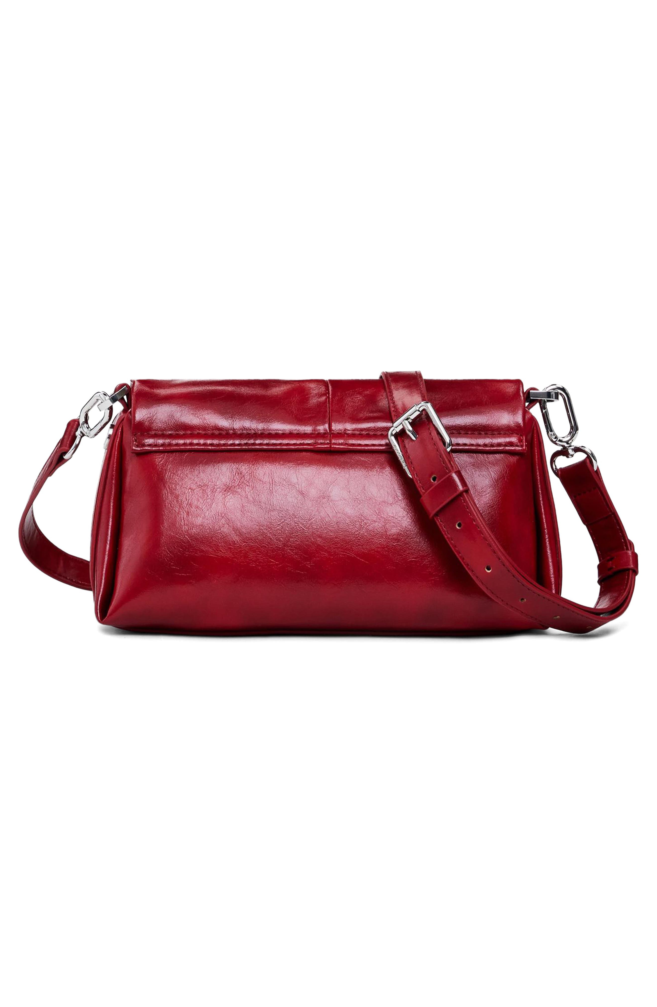 Desigual Faux Leather Crossbody Bag, Alternate, color, Red