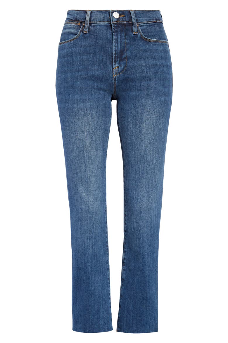 Le High Raw Hem Ankle Straight Leg Jeans, Alternate, color, DUBLIN