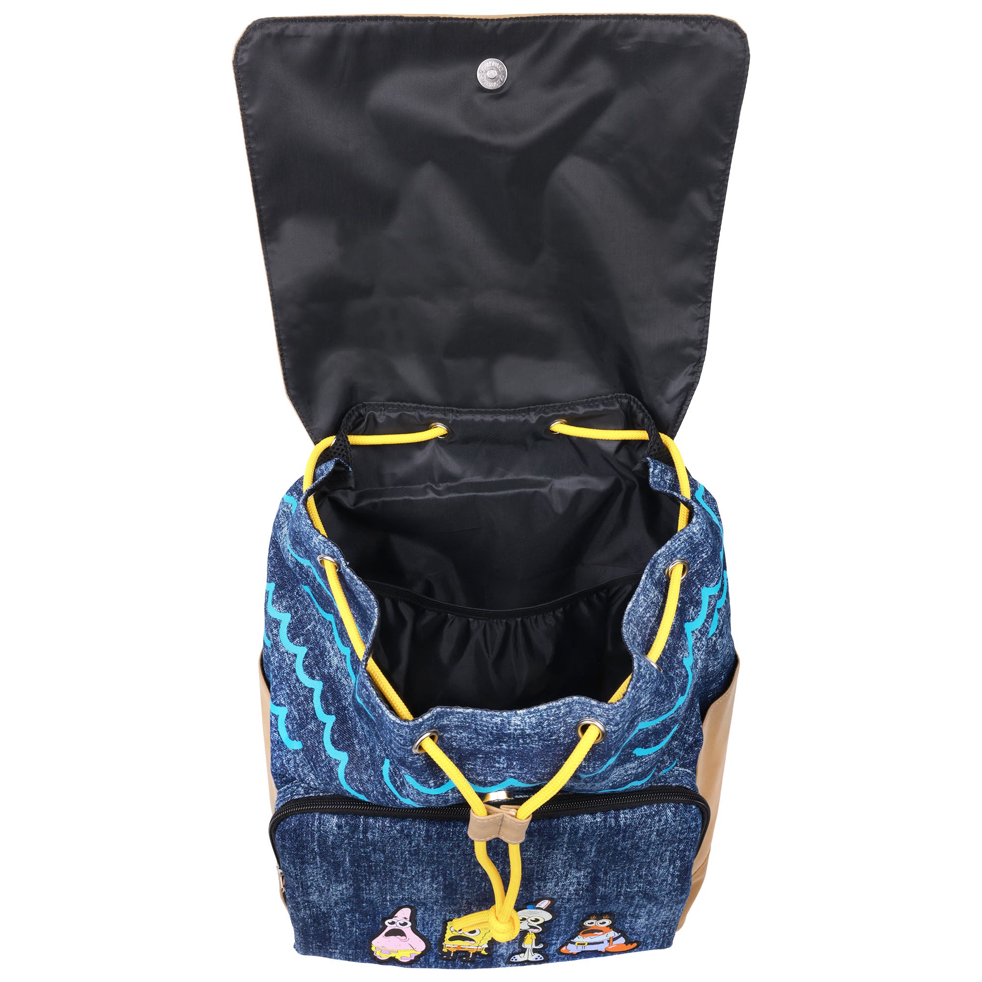 NICK SPONGEBOB Denim 
Nubuck Backpack with Embroidered Patch, Alternate, color, Multi