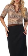 IVONNE Straight Knit Blouse with V-Neck