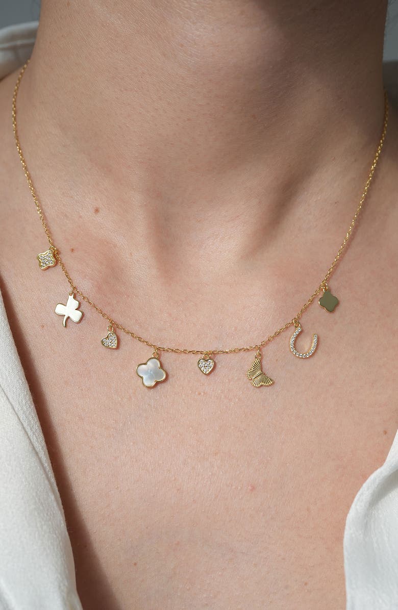 Argento Vivo Sterling Silver Charm Necklace, Alternate, color, 