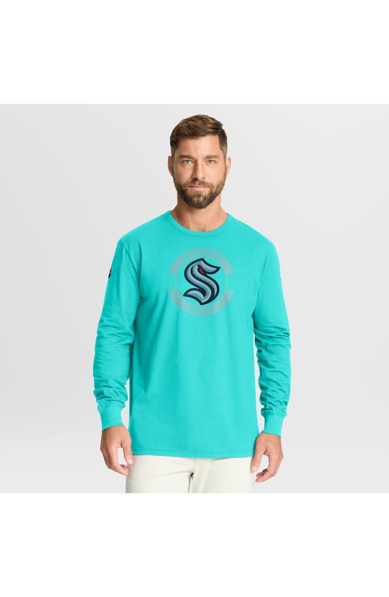 FANATICS Men's Fanatics Light Blue Seattle Kraken Authentic Pro Property Of Practice Long Sleeve T-Shirt, Main, color, Light Blue