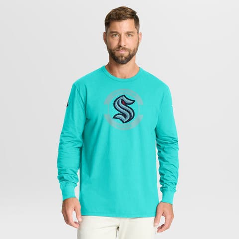 Men's Fanatics Light Blue Seattle Kraken Authentic Pro Property Of Practice Long Sleeve T-Shirt