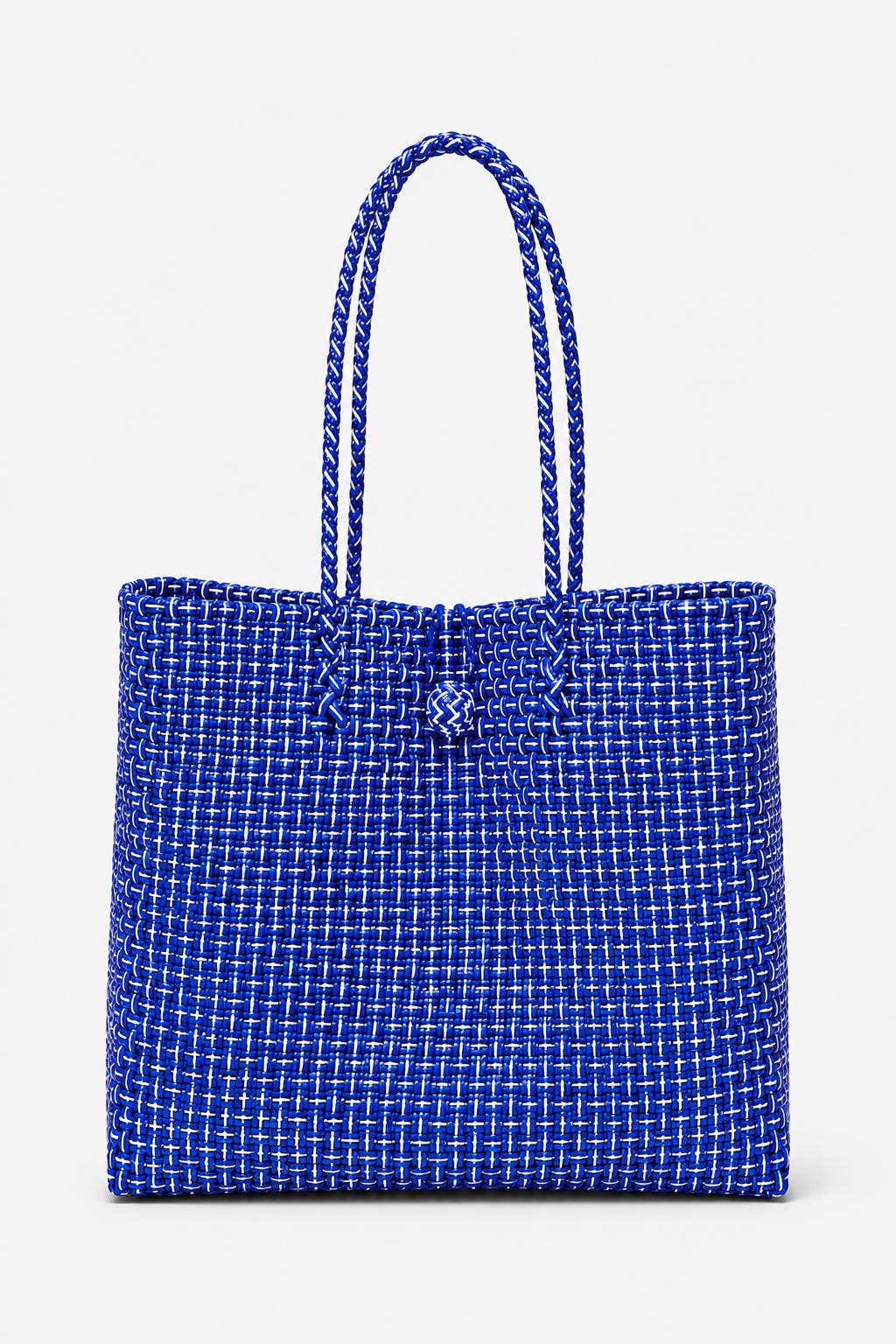 The Toko Recycled Woven Tote Bag, Main, color, Dark Blue