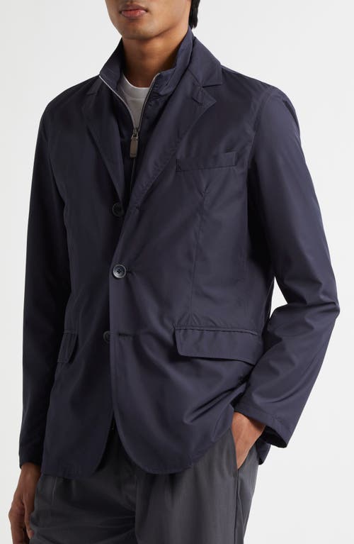 Herno Byron Blazer With Removable Bib In Blue