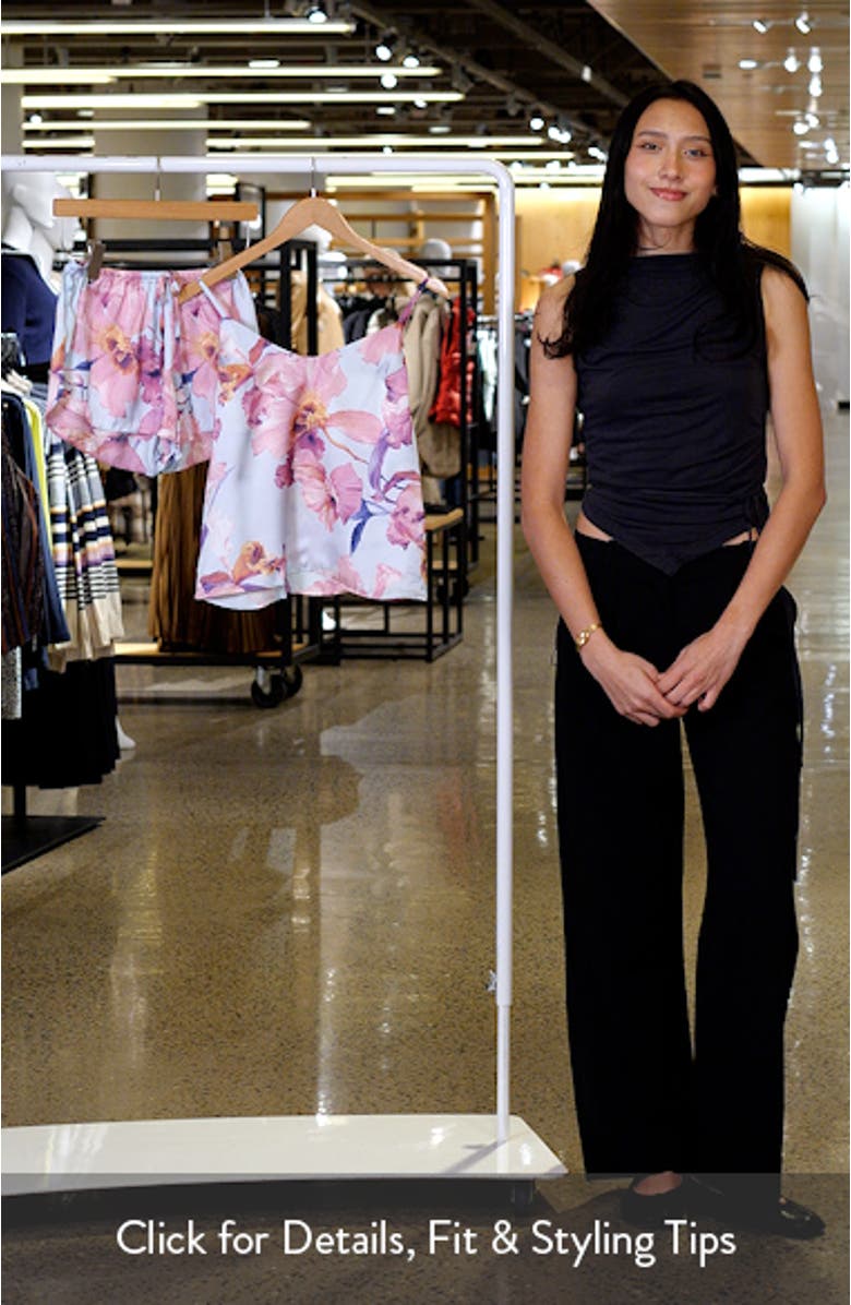 Haven Print Satin Camisole & Tap Pants Pajamas, sales video thumbnail