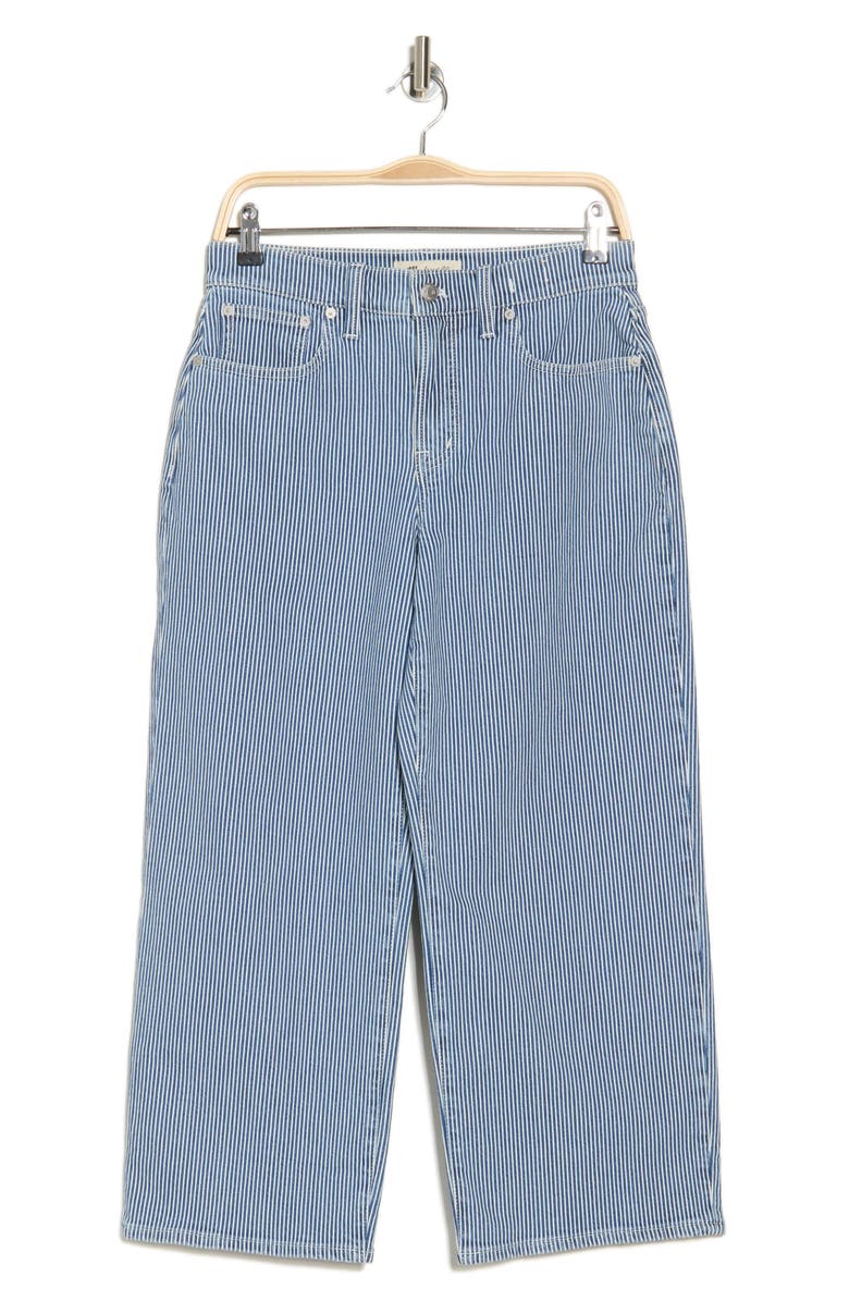 Madewell Railroad Stripe Wide Leg Jeans, Alternate, color,