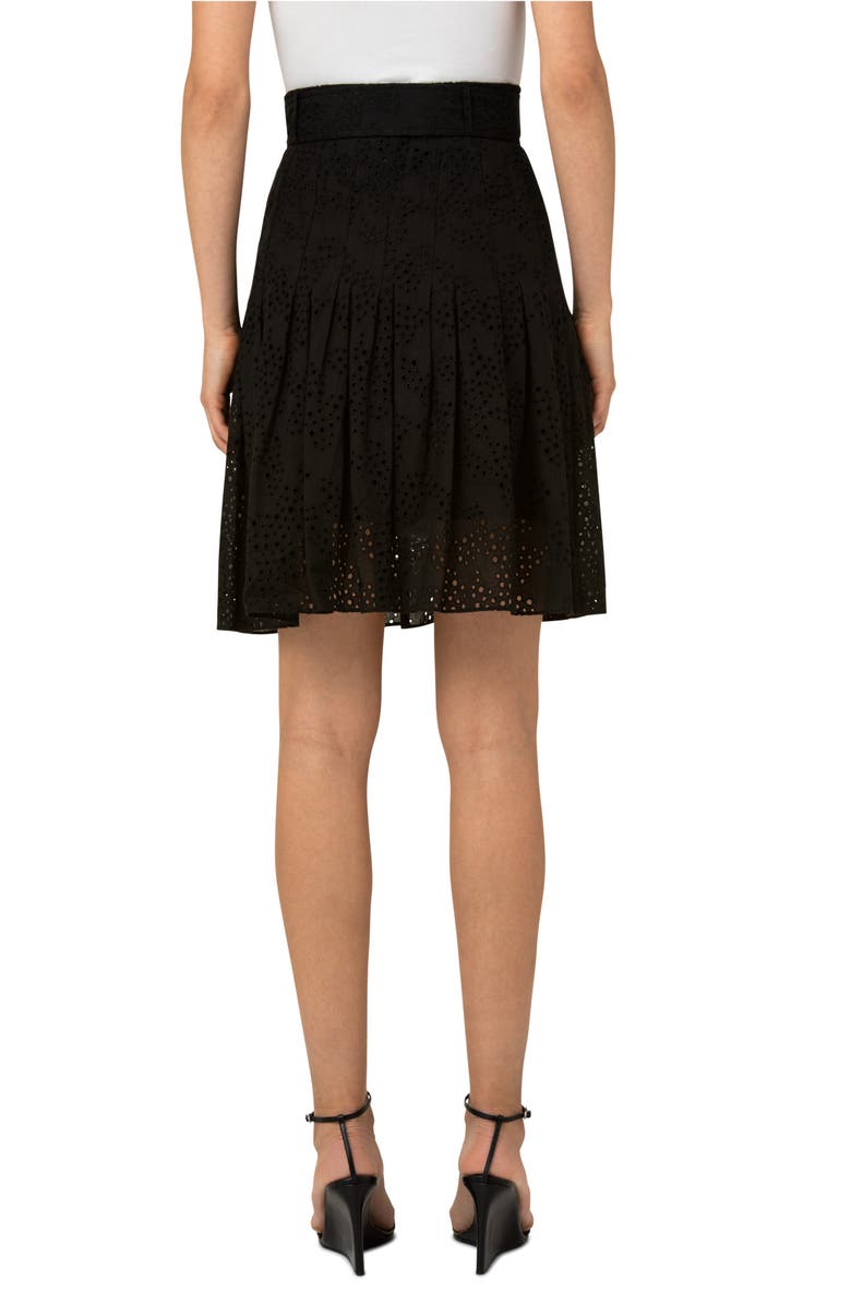 Akris punto Belted Cotton Eyelet Skirt, Alternate, color, 