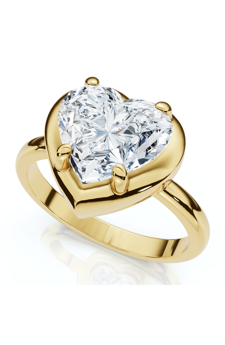 Bliss Diamond Certified 2 1/2Ct Heart Diamond Button Engagement Ring 14k Gold or Pt Lab Grown, Main, color, 14K Yellow Gold