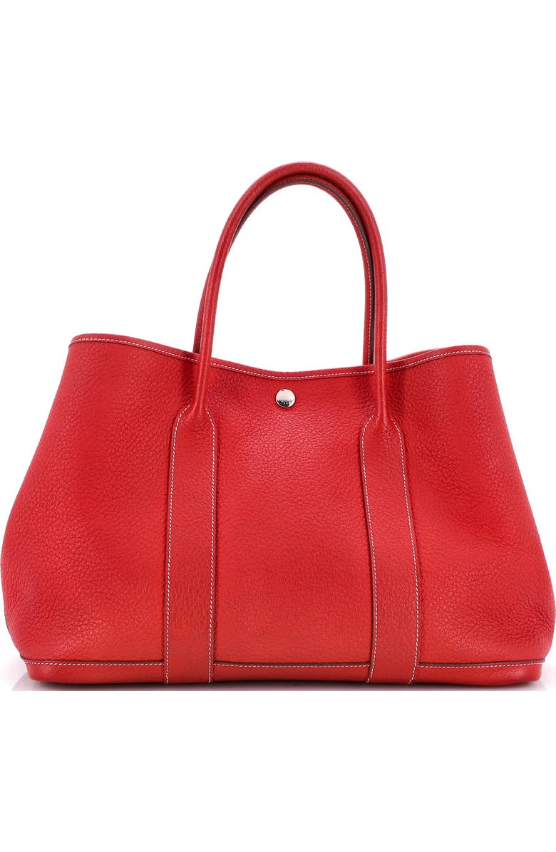 Pre-Owned Hermes Garden Party Tote Leather 36, Main, color, Rouge Casaque