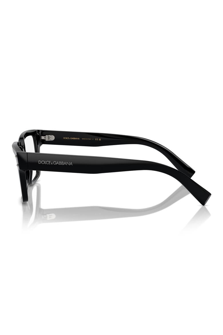 55mm Square Optical Glasses, Alternate, color, BLACK