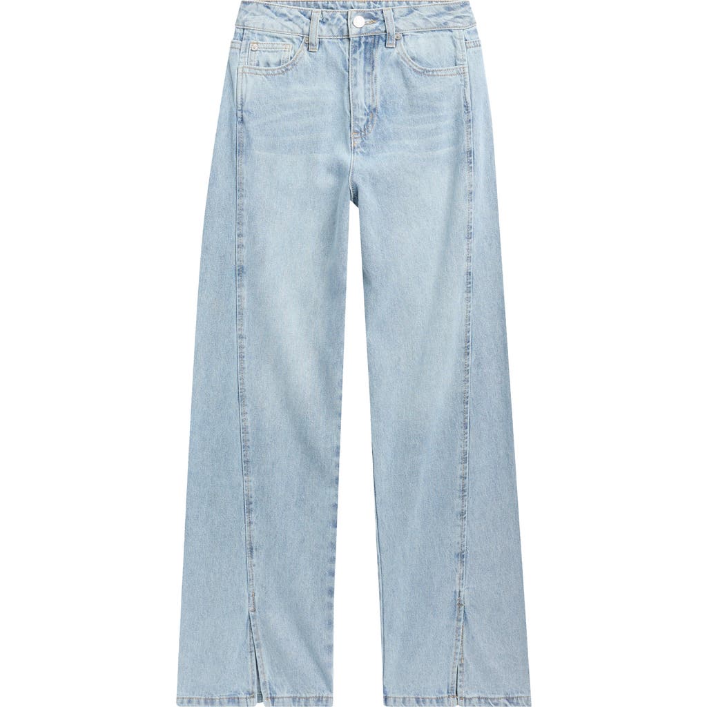Habitual Kids Kids' Slit Front Wide Leg Pants In Blue