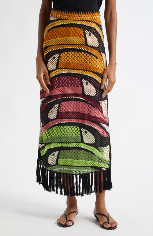 Shop Farm Rio Toucan Tree Crochet Skirt In Dark Green