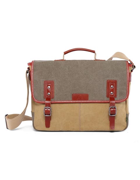 Mountain Wood Canvas Flap Messenger Bag
