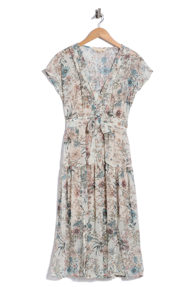 LOVE STITCH Floral Chiffon Dress, Alternate, color, IVORY/ ORCHID