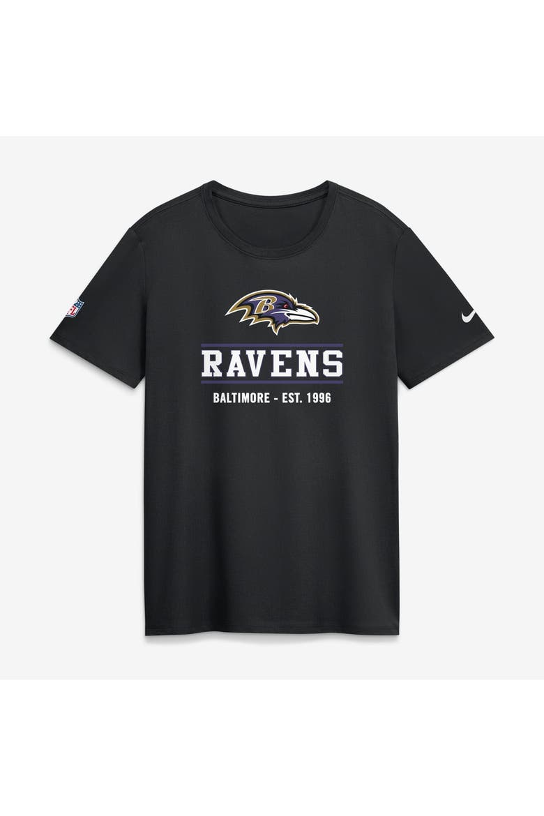 Women's Nike Black Baltimore Ravens Sideline Alt Dri-FIT T-Shirt, Main, color, Black