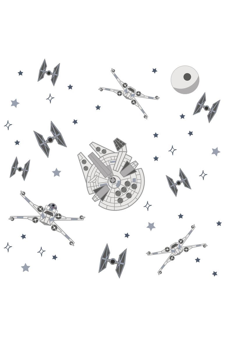 Star Wars Squadron X-Wing/Tie Fighter/Millennium Falcon Wall Decals, Main, color, Gray