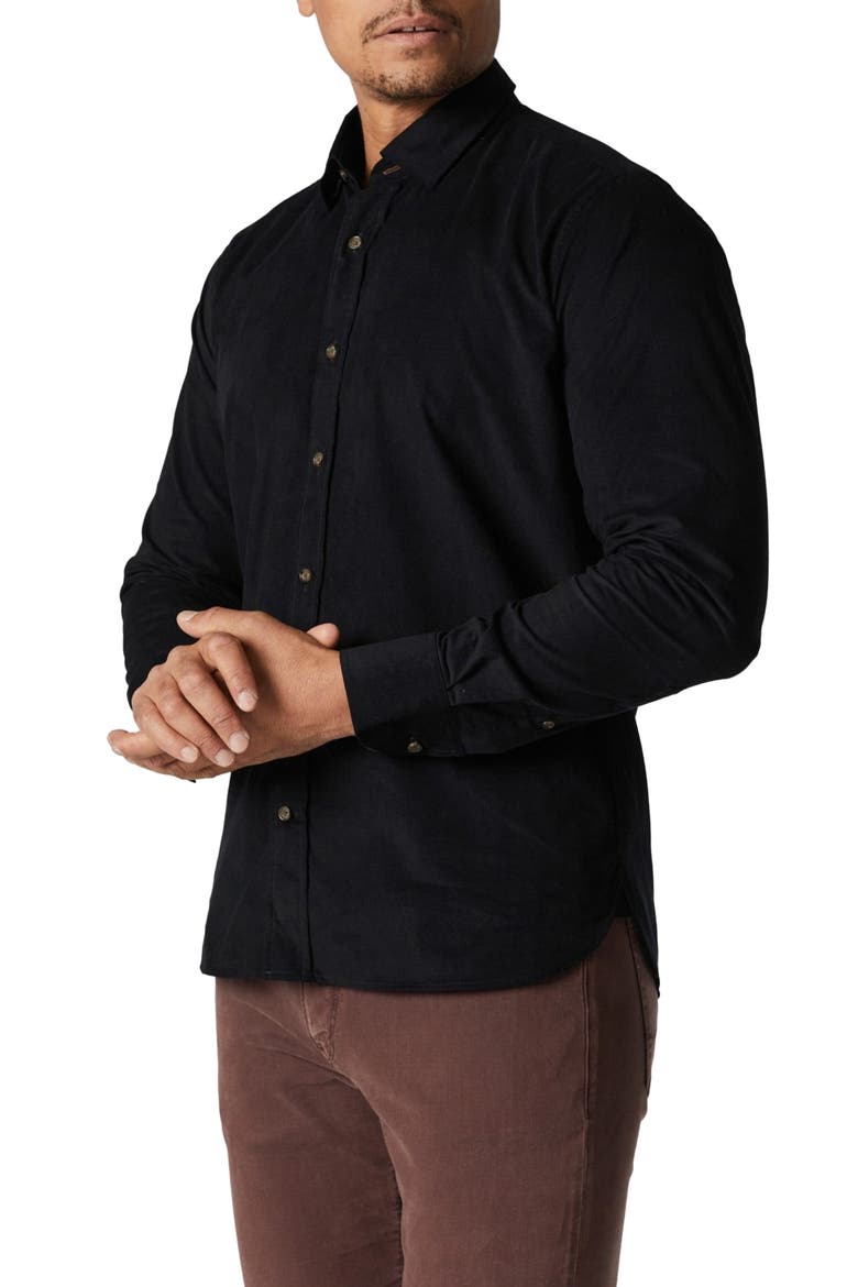 Corduroy Button-Up Shirt, Alternate, color, TOTAL ECLIPSE