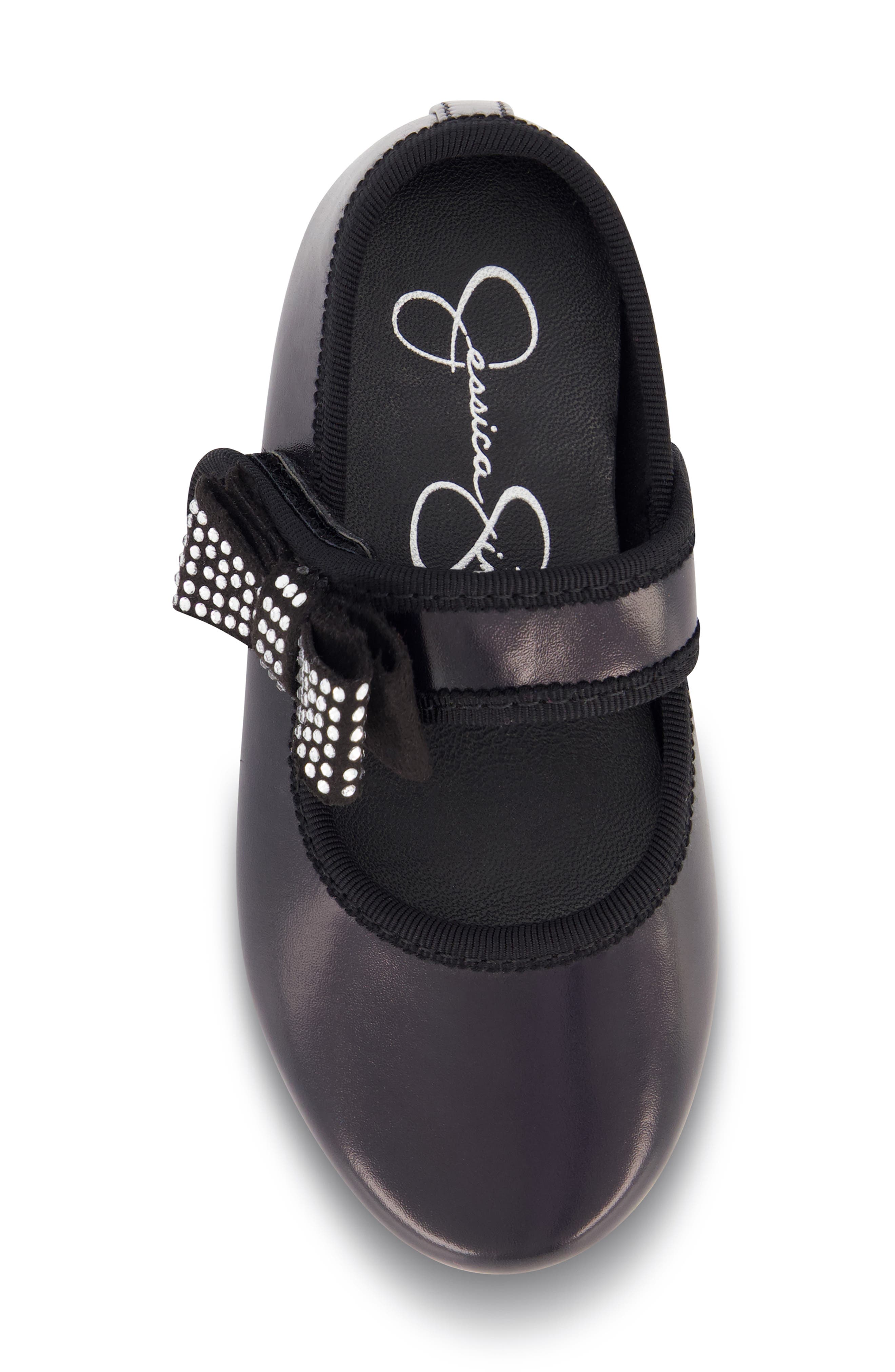 Jessica Simpson Kids' Amy Crystal Mary Jane Flat, Alternate, color, Black