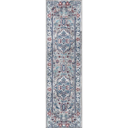 Jonathan Y Modern Persian Vintage Medallion Area Rug In Light Gray/blue