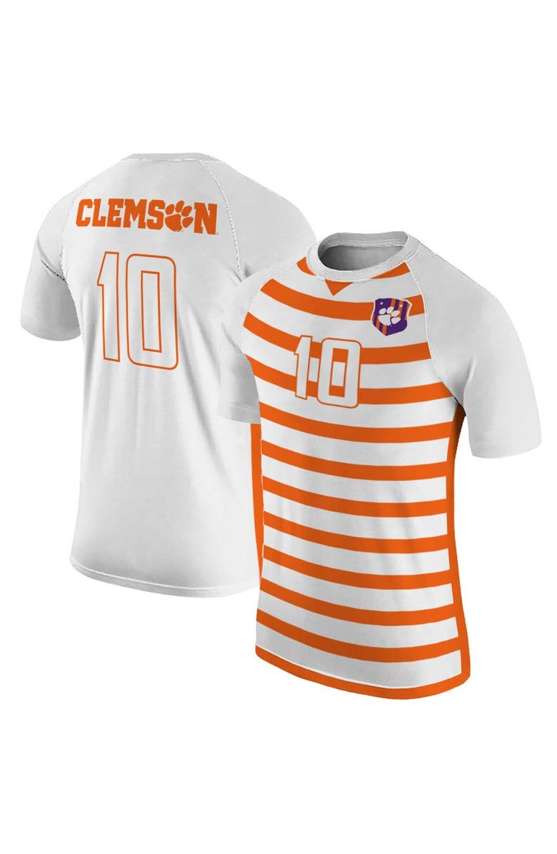 Retro Brand Men's Original Retro Brand #10 White Clemson Tigers Soccer Jersey, Main, color, 