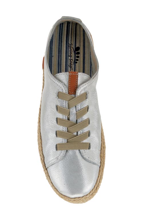 Spring Step Eloya Espadrille Sneaker In Silver Metallic