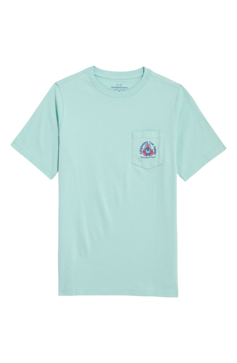 vineyard vines Kids' Crushing Lobster Pocket Graphic T-Shirt, Main, color, Mangrove Mint