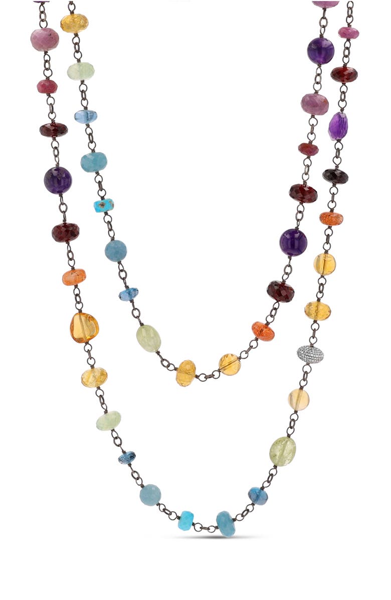 Sheryl Lowe Rainbox Mix Wire Wrap Necklace, Alternate, color, Rainbox Mix / Sterling Silver