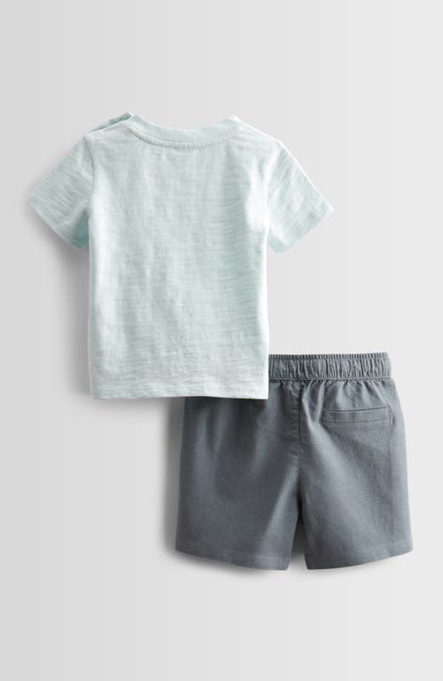 Shop Nordstrom Graphic T-shirt & Drawstring Shorts Set In Blue Wander Whale Friend- Grey