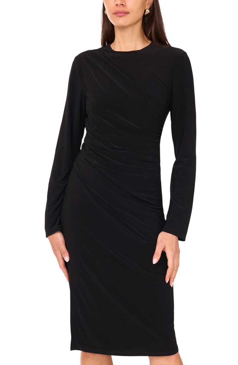 Vince Camuto Ruched Asymmetric Long Sleeve Dress, Alternate, color,