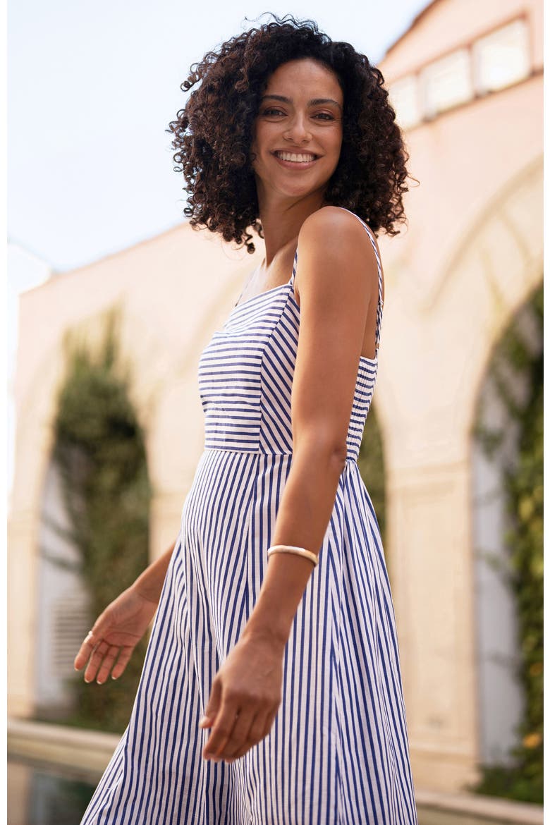 Cotton Midi Sun Dress, Alternate, color, Blue