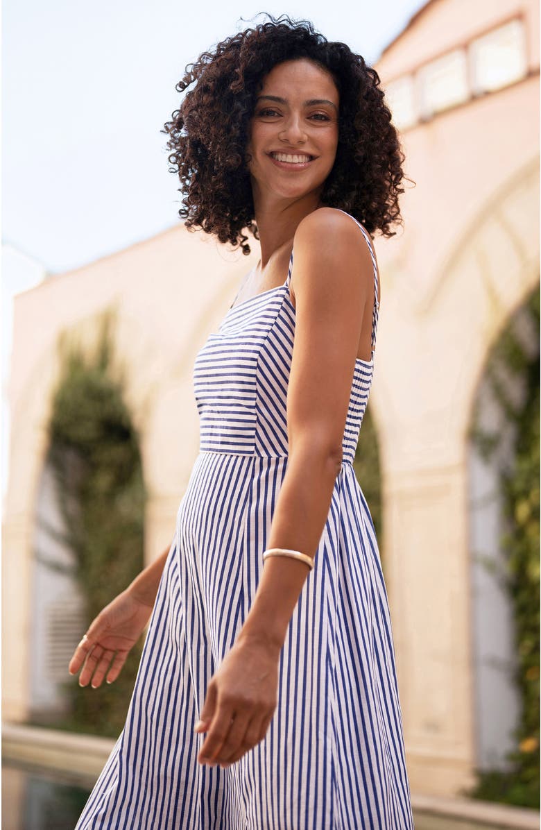 Yumi Cotton Midi Sun Dress, Alternate, color, Blue