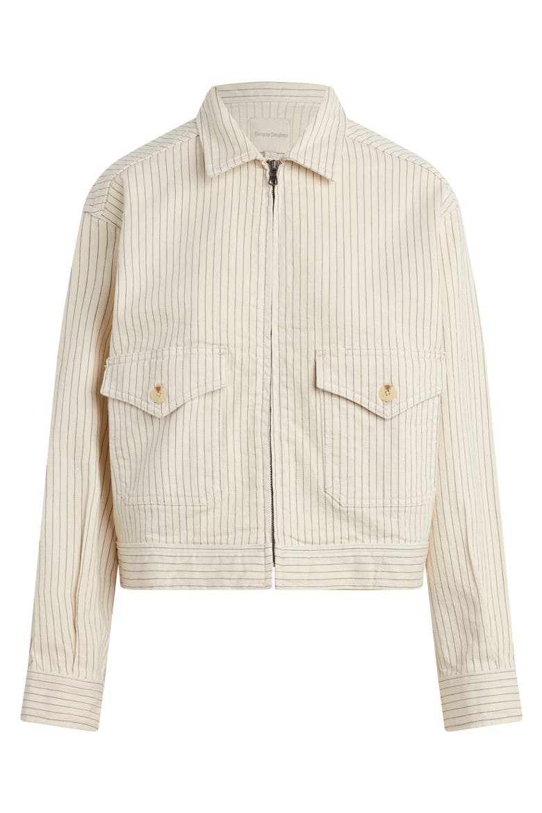 The Robert Pinstripe Stretch Cotton Trucker Jacket, Alternate, color, NEWPORT