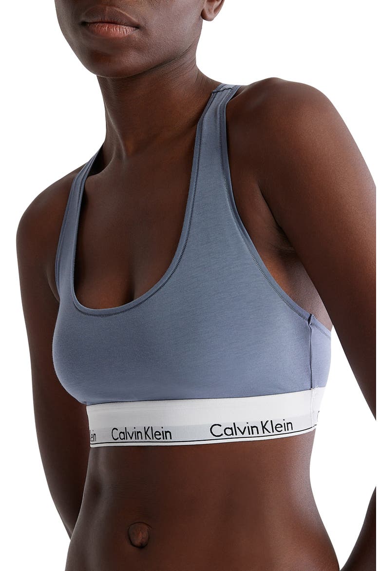 Modern Cotton Collection Unlined Cotton Blend Bralette, Alternate, color, PB4 FLINT STONE