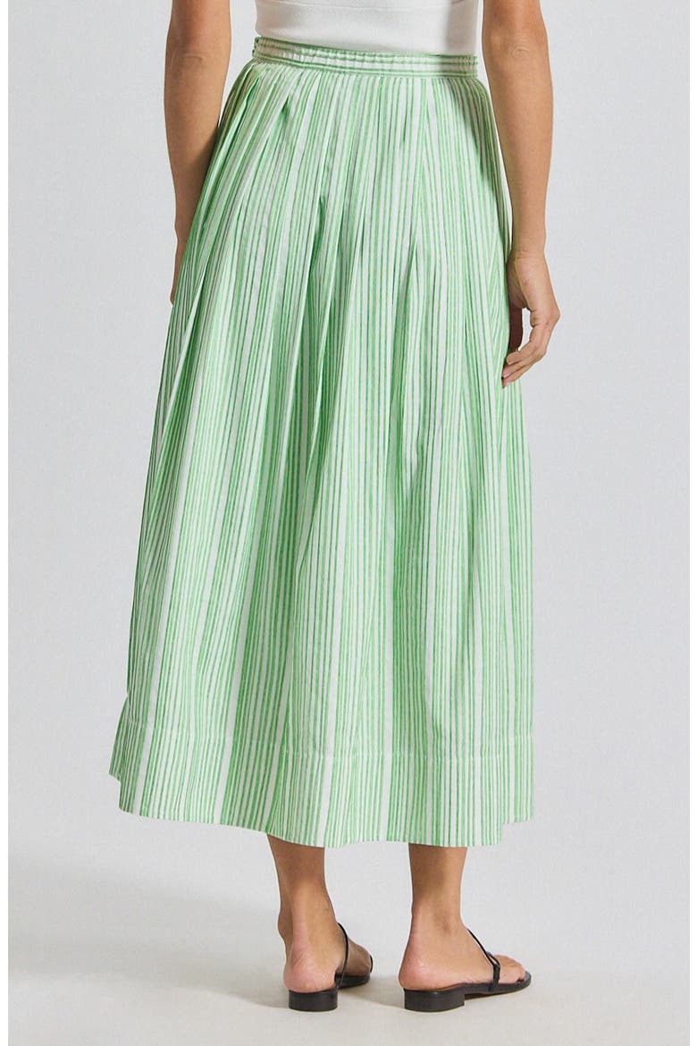 Alexia Shirting Stripe Pintuck Pleat Shirt, Alternate, color, KELLY GREEN/ WHITE