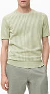 MANGO Openwork Stripe Cotton Top