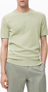MANGO Openwork Stripe Cotton Top