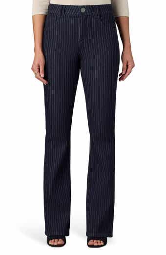 Brittany Pinstriped High Waist Itty Bitty Bootcut Jeans