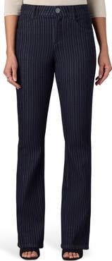 Wit & Wisdom Brittany Pinstriped High Waist Itty Bitty Bootcut Jeans