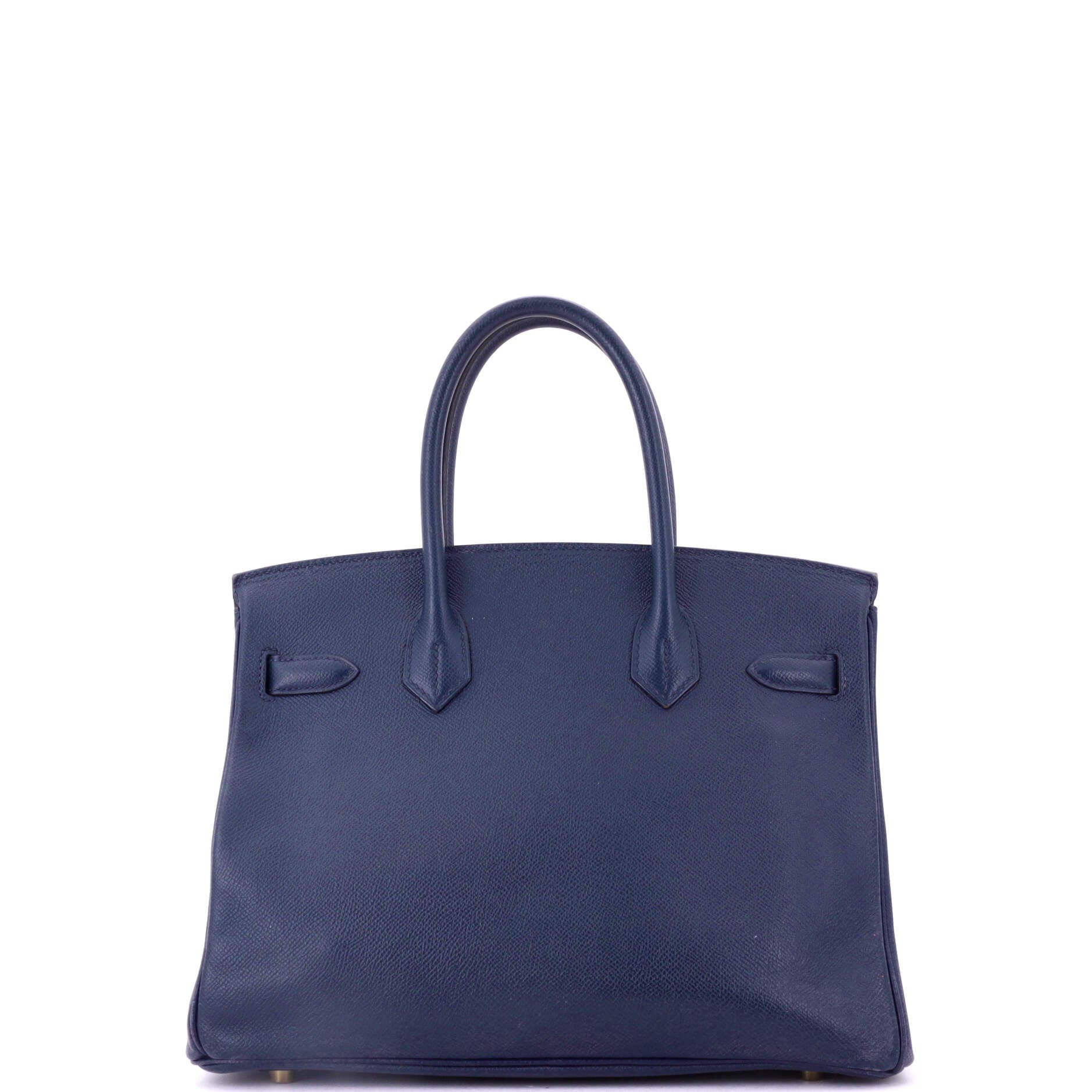 Pre-Owned Hermes Birkin Handbag Blue Epsom with Gold Hardware 30, Alternate, color, Bleu Saphir