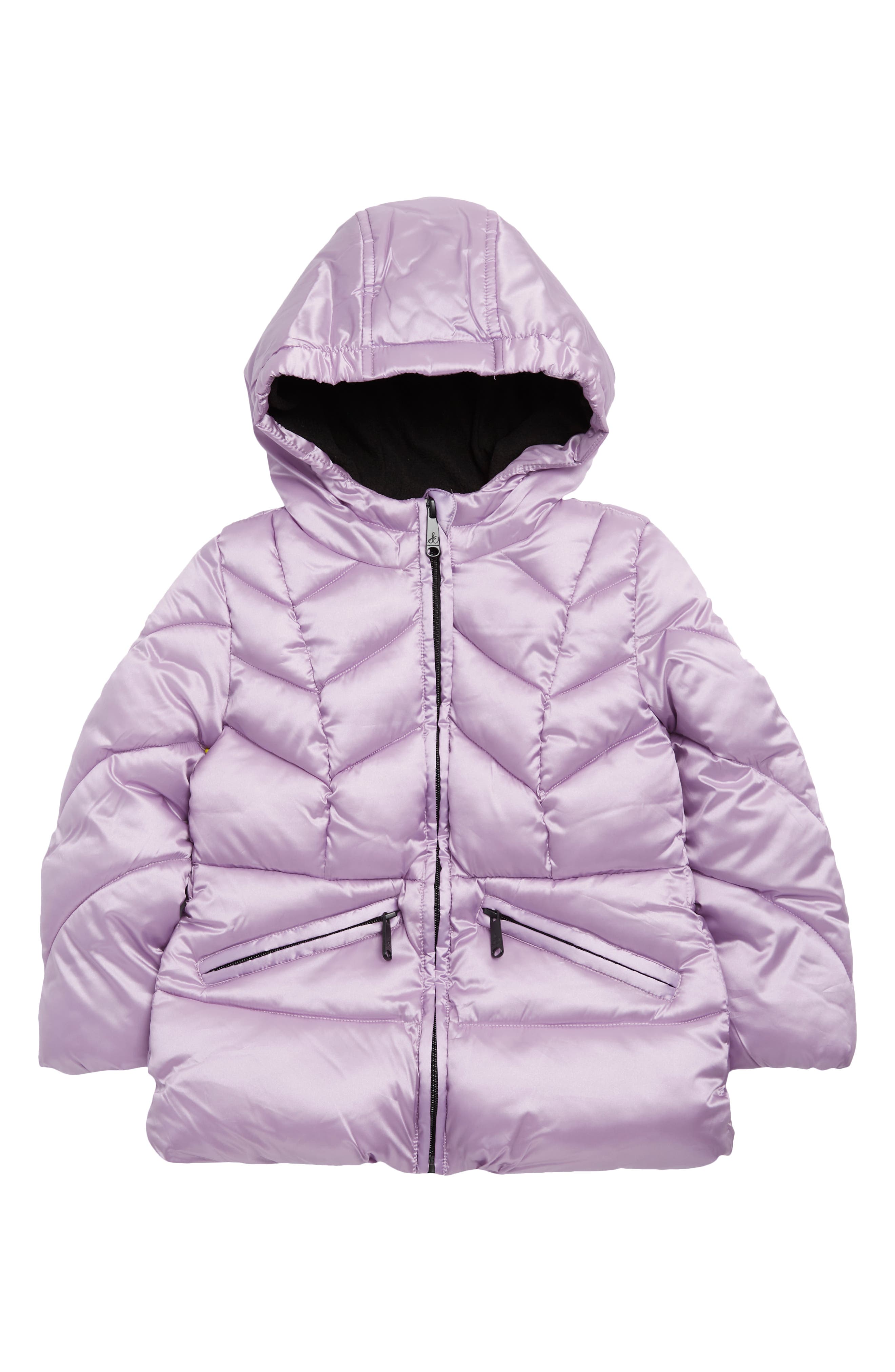 Sam Edelman Kids' Chevron Quilted Satin Puffer Jacket (Women