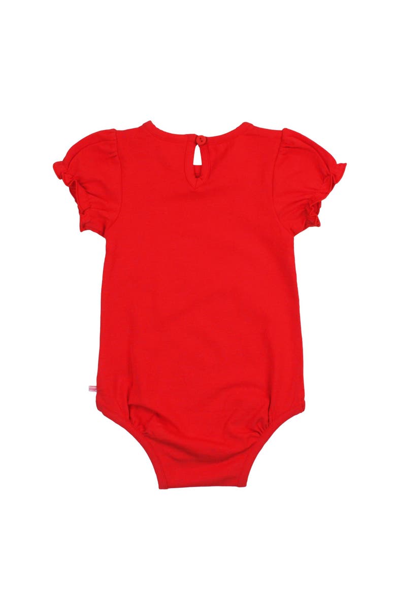 RuffleButts Baby/Toddler Girls Knit Puff Short Sleeve Bodysuit, Alternate, color, Red