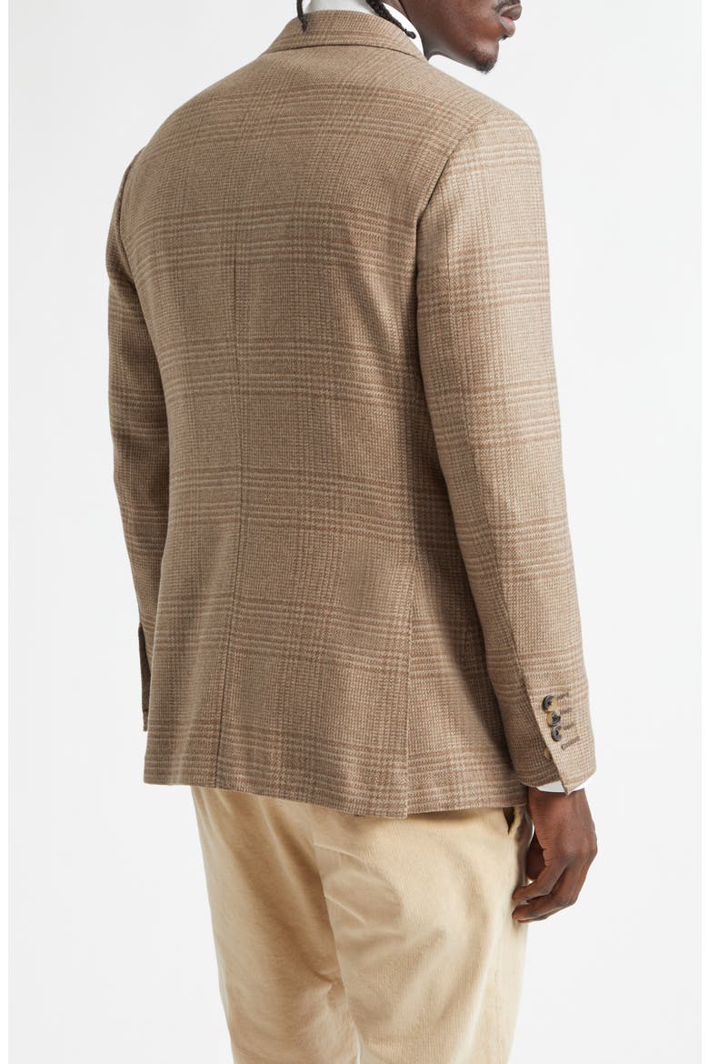 Unstructured Single Breasted Plaid Cashmere Sport Coat, Alternate, color, OAT POW